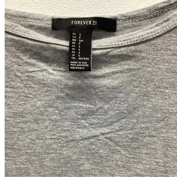 Forever 21 Grey Top With Side Slits (Preowned) - Picture 2 of 4
